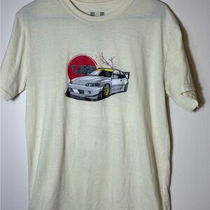 Legend Tokyo With Love Car Graphic Men's T-Shirt M Beige Polyester Cotton